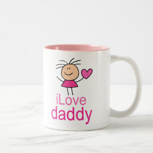 Cute I Love Daddy T-shirt Two-Tone Coffee Mug