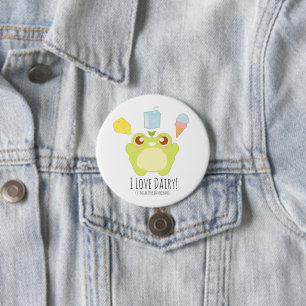 Cute I Love Dairy Treats Frog 7.5 Cm Round Badge