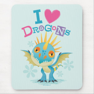 Cute "I Love Dragons" Stormfly Graphic Mouse Mat