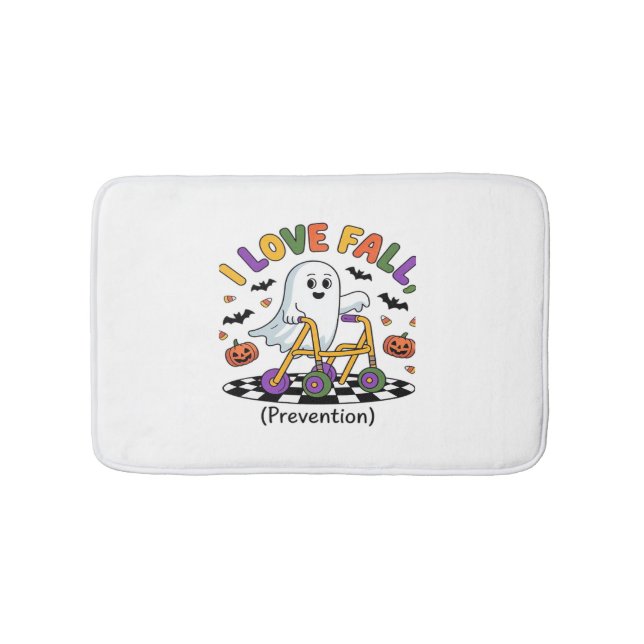 Cute I Love Fall Prevention Physical Therapy Ghost Bath Mat (Front)