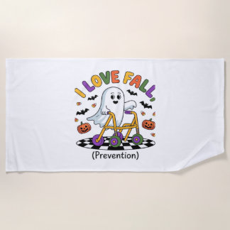 Cute I Love Fall Prevention Physical Therapy Ghost Beach Towel