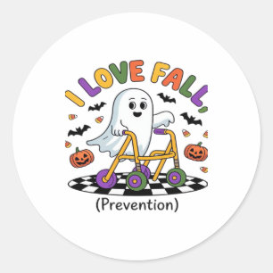 Cute I Love Fall Prevention Physical Therapy Ghost Classic Round Sticker