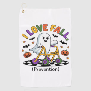 Cute I Love Fall Prevention Physical Therapy Ghost Golf Towel