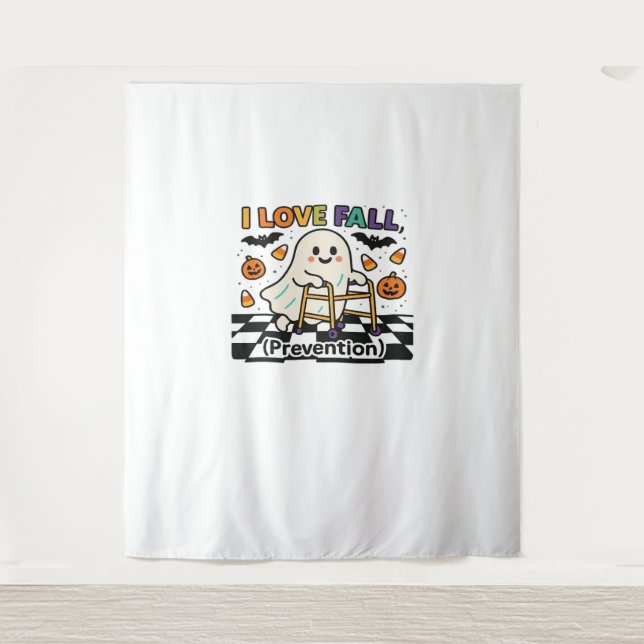 Cute I Love Fall Prevention Physical Therapy Ghost Tapestry (Front)