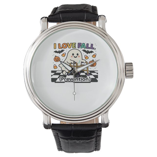 Cute I Love Fall Prevention Physical Therapy Ghost Watch (Front)