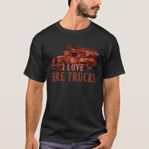 Cute I Love Fire Trucks Future Firefighter Fireman T-Shirt