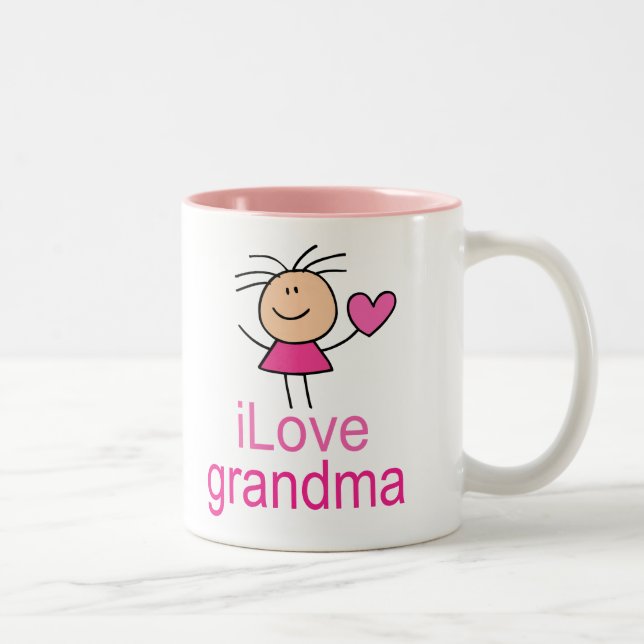 Cute I Love Grandma T-shirt Two-Tone Coffee Mug (Right)
