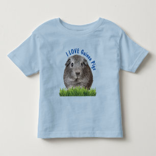 Cute I LOVE Guinea Pigs Blue Custom Text  Toddler T-Shirt