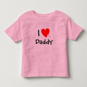 Cute I Love (Heart) Daddy Toddler T-Shirt