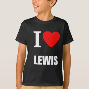 Cute I Love Heart Lewis Parents Wife Husnd Valenti T-Shirt