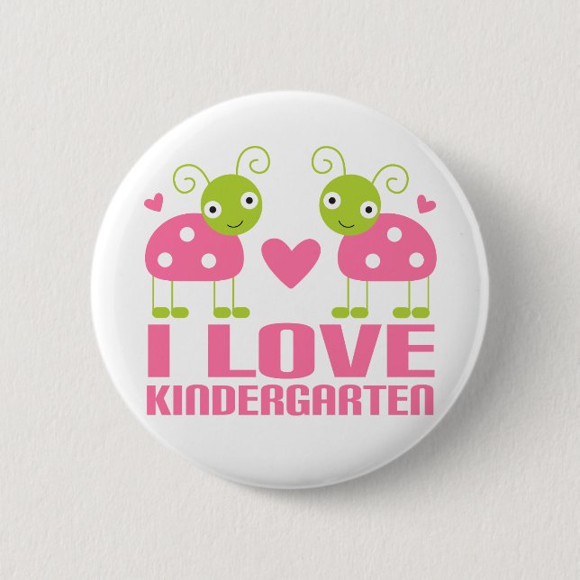 Cute I Love Kindergarten Ladybug Gift 6 Cm Round Badge (Front)
