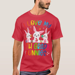 Cute I Love My 8th Grade Bunnies Bunny Rabbit East T-Shirt