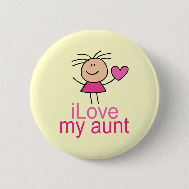 Cute I Love my Aunt T-shirt 6 Cm Round Badge (Front)