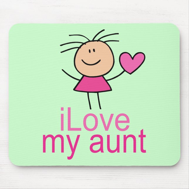 Cute I Love my Aunt T-shirt Mouse Mat (Front)