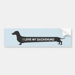 Cute "I love my dachshund" dog silhouette Bumper Sticker