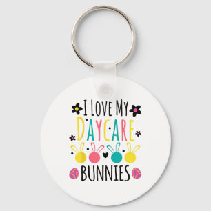 Cute I Love My Daycare Bunnies Teacher Easter Day  Key Ring