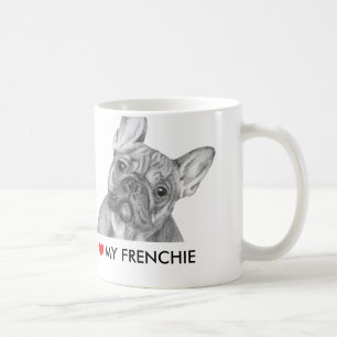 Cute "I love my Frenchie" French Bulldog mug