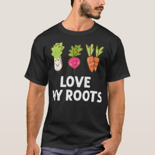 Cute I Love My Roots Toddler Tee, Root Vegetables  T-Shirt