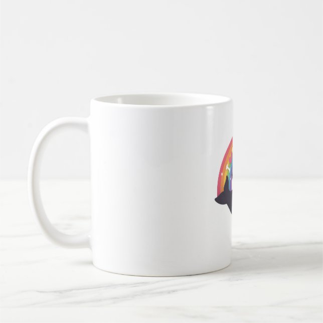 Cute I Love Orcas Rainbow Coffee Mug (Left)