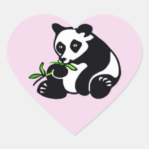 Cute I love PANDAS -Animal lover - Wildlife -Pink Heart Sticker
