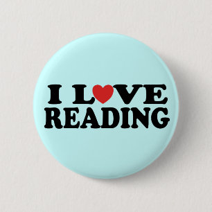 Cute I Love Reading Gift 6 Cm Round Badge