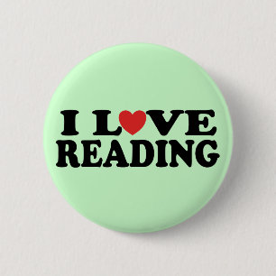 Cute I Love Reading T-shirt 6 Cm Round Badge