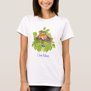 Cute I love Robins, Robin on Nest T-Shirt