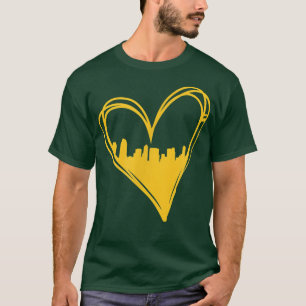 Cute I Love San Diego California Cityscape Mustard T-Shirt