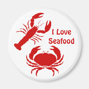 Cute I love seafood nautical beach Magnet