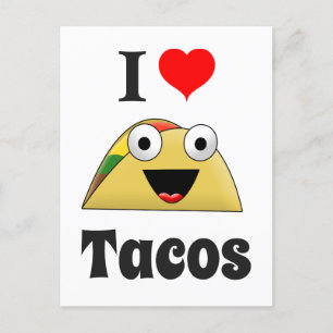Cute I Love Tacos Postcard