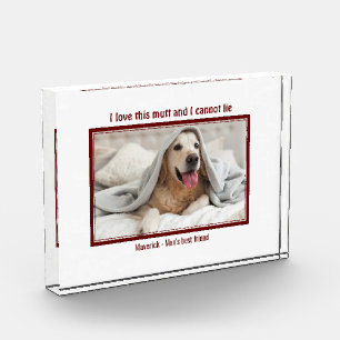 Cute I LOVE THIS MUTT   Personalised Dog Lover Photo Block