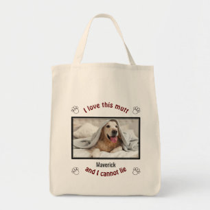 Cute I LOVE THIS MUTT   Personalised Dog Lover Tote Bag