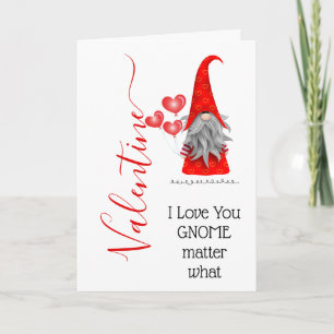 Cute I Love You Gnome Matter What Valentines Day Card