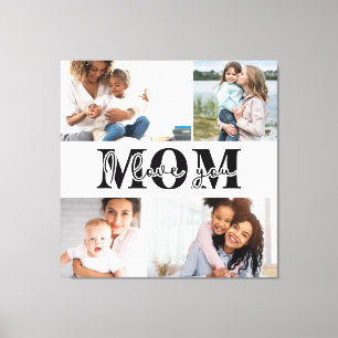 Cute I LOVE YOU MOM Mother's Day Photo Canvas Print