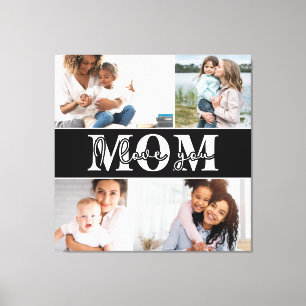 Cute I LOVE YOU MOM Mother's Day Photo Canvas Print