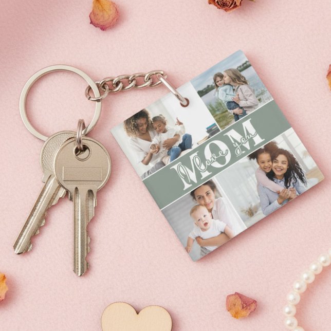 Cute I LOVE YOU MOM Mother's Day Photo Key Ring (Creator Uploaded)