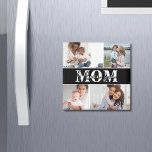 Cute I LOVE YOU MOM Mother's Day Photo Magnet<br><div class="desc">Cute I Love You Mom Mother's Day Photo Magnets features four of your favorite photos with the text "I love you Mom" in modern white typography. Designed by ©Evco Studio www.zazzle.com/store/evcostudio</div>