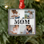 Cute I LOVE YOU MOM Mother's Day Photo Metal Tree Decoration<br><div class="desc">Cute I Love You Mum Mother's Day Photo Christmas Ornament features four of your favourite photos with the text "I love you Mum" in modern black typography. Designed by ©Evco Studio www.zazzle.com/store/evcostudio</div>