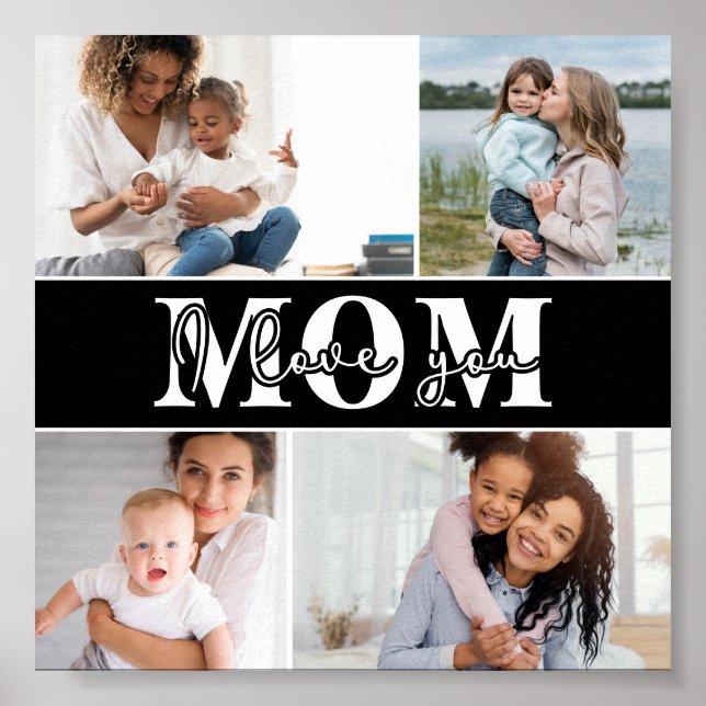 Cute I LOVE YOU MOM Mother's Day Photo Poster (Front)