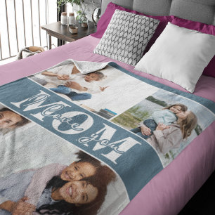 Cute I LOVE YOU MOM Mother's Day Photo Sherpa Blanket