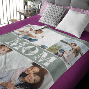 Cute I LOVE YOU MOM Mother's Day Photo Sherpa Blanket