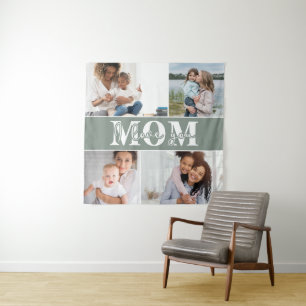 Cute I LOVE YOU MOM Mother's Day Photo Tapestry