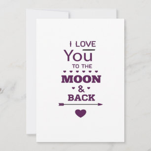Cute I Love You To The Moon And Back Valentine Lov Holiday Card