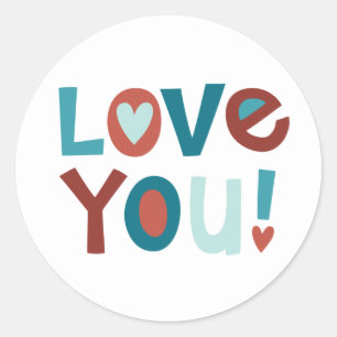 Cute I Love You Valentine Classic Round Sticker