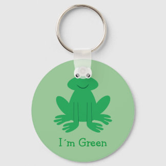 Cute "I´m Green" Cartoon Frog Key Ring