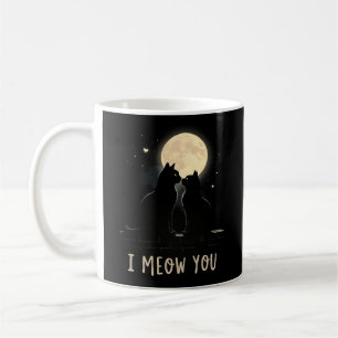 Cute 'I Meow You' Pun Black Cats in Love  Coffee Mug