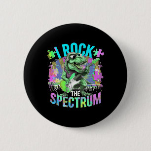 Cute I Rock The Spectrum Autism Dad Peace Love Emp 6 Cm Round Badge