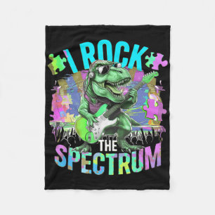 Cute I Rock The Spectrum Autism Dad Peace Love Emp Fleece Blanket