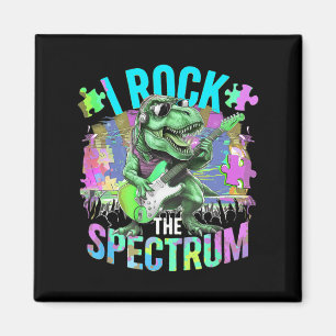 Cute I Rock The Spectrum Autism Dad Peace Love Emp Magnet