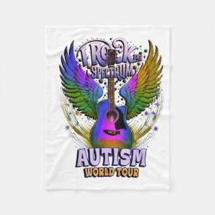 Cute I Rock The Spectrum Autism World Dad Advocacy Fleece Blanket